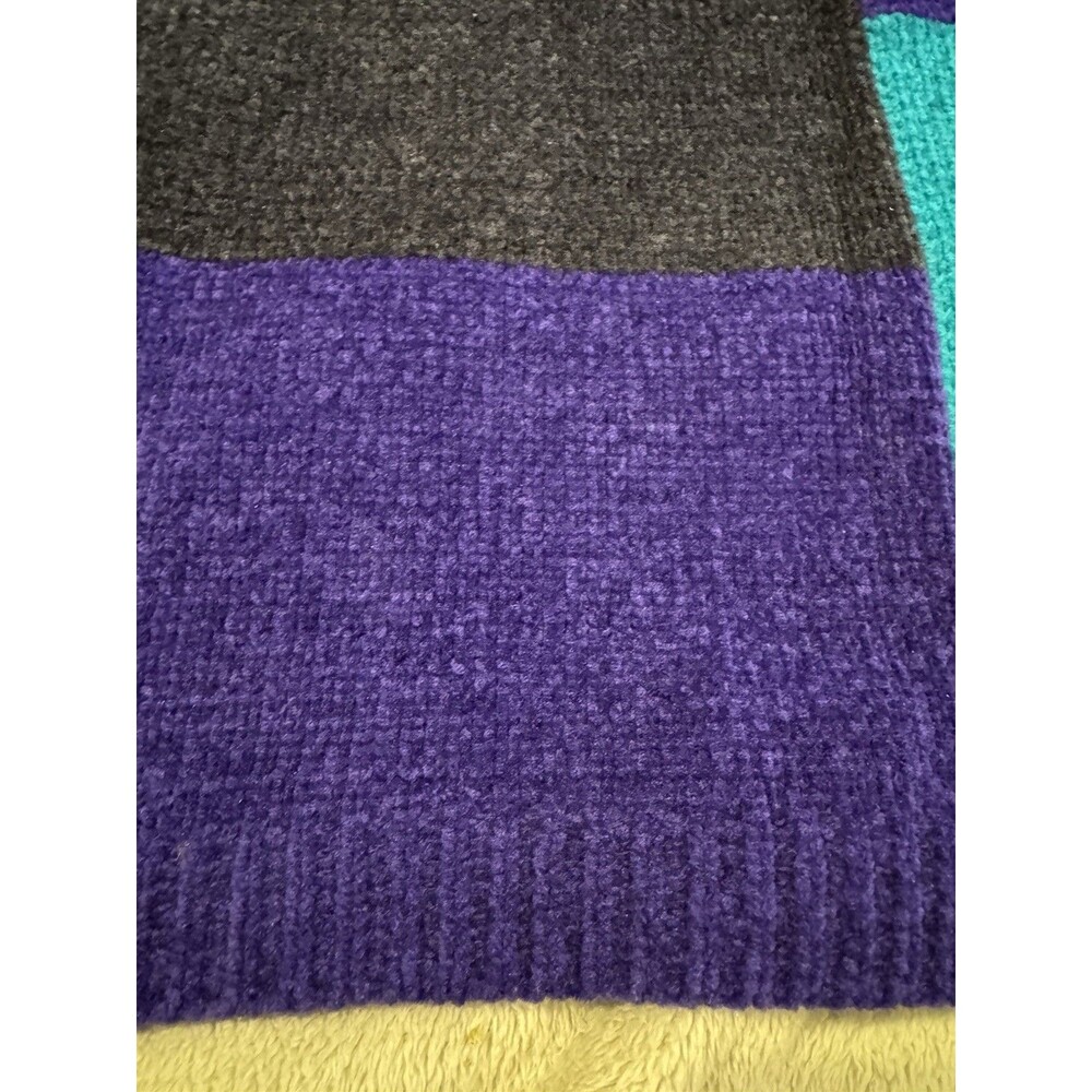 Vintage 90s 80s Alfred Dunner Color Block Chenille Sweater Women's Petite Medium - Picture 9 of 13